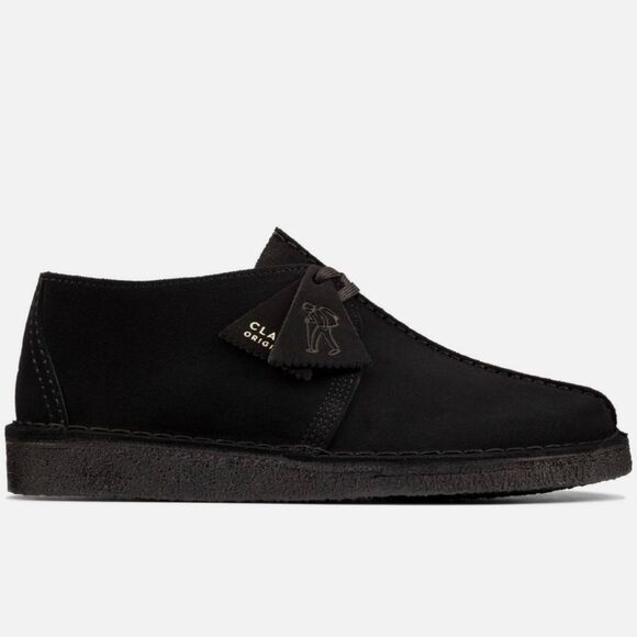 Men\'s Clarks Desert Trek Originals Vintage Suede Black Sz 8